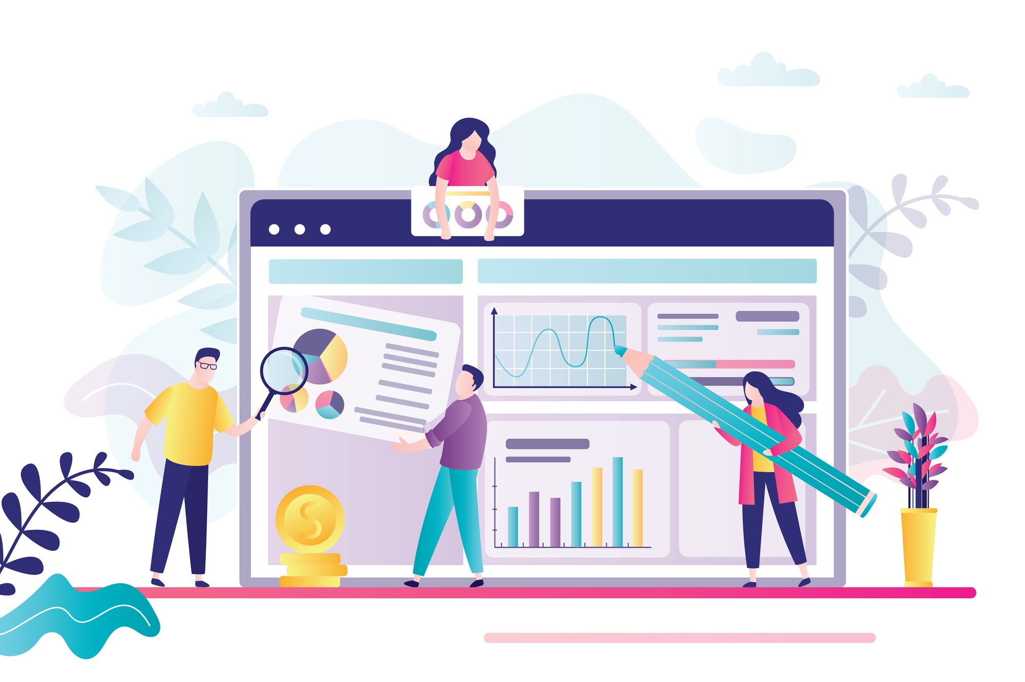 data-driven-business-trends-forecast-illustration